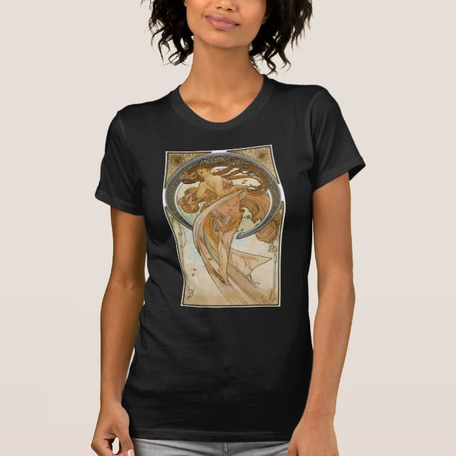 Dance (1898), Alphonse Mucha Fine Art Nouveau T Shirt (Framsida)