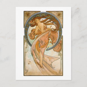 Dance (1898), Alphonse Mucha Fine Art Nouveau Vykort
