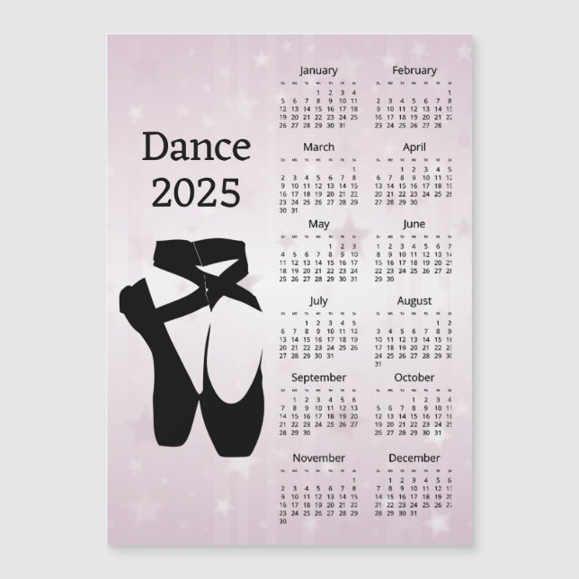 Dance 2025 Calendar Magnetic Card (Framsida)