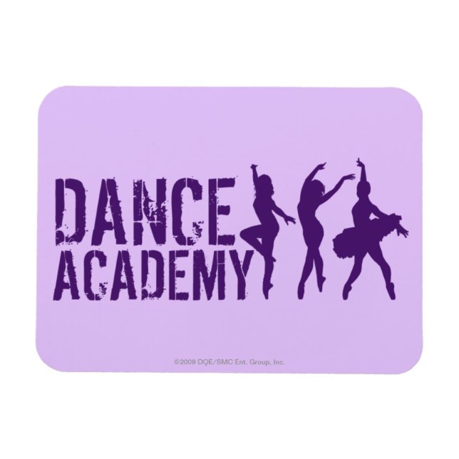 Dance Acadmey Dancer Silhouettes Logotyp Magnet (Horisontell)