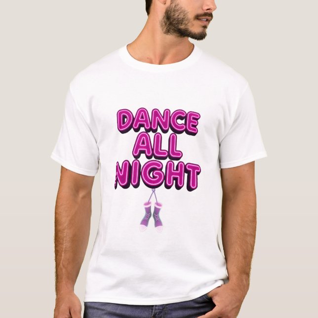 Dance All night Disco Shoes Icon T-Shirt (Framsida)