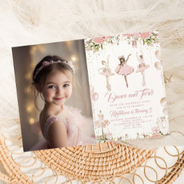 Dance and twirl ballerina magic Phothday Inbjudningar
