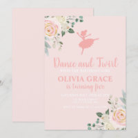 Dance and Twirl Blommigt rosa Ballet Birthday