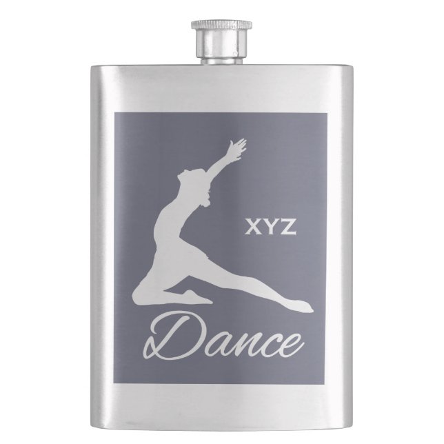 DANCE anpassningsbar monogram och färg-kolv Fickplunta (Framsidan)