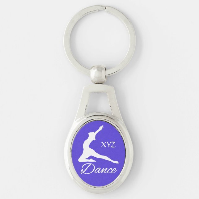 DANCE anpassningsbar monogram och färg nyckelring (Framsidan)