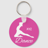 DANCE anpassningsbar monogram och färg nyckelringa
