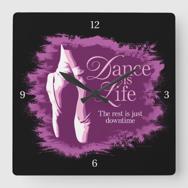 Dance är Life Fyrkantig Klocka (Framsida)