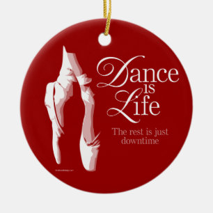 Dance är liv julgransprydnad keramik