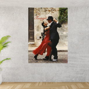 Dance Art, Tango, Red, Black, Latin Dance Canvastryck