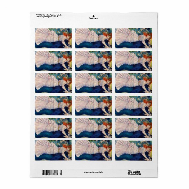 Dance at Bougival, 1883 of Pierre-Auguste Renoir Adressetikett (Helt Ark)