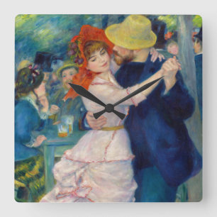 Dance at Bougival, 1883 of Pierre-Auguste Renoir Fyrkantig Klocka