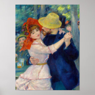 Dance at Bougival, ett par av Pierre-Auguste Renoi Poster