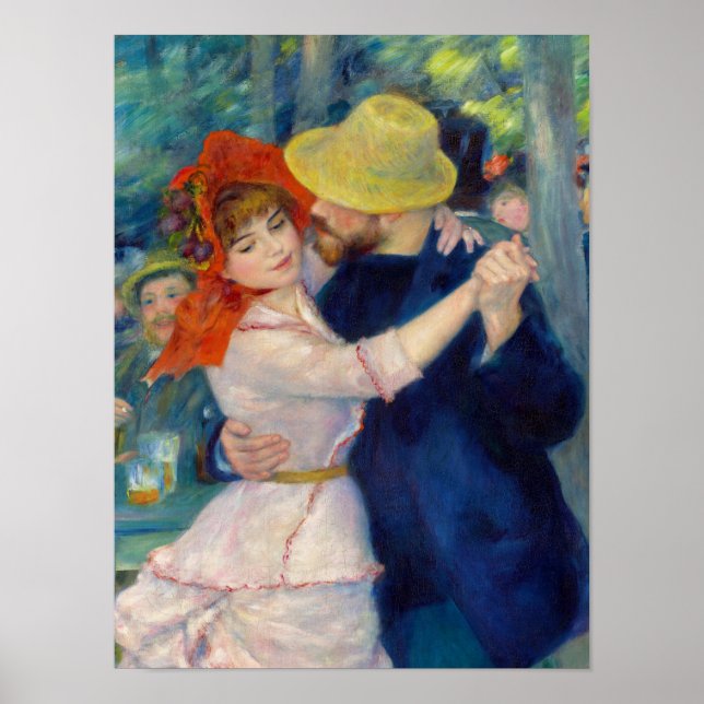 Dance at Bougival, ett par av Pierre-Auguste Renoi Poster (Framsidan)