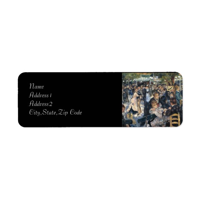 Dance at Moulin de la Galette by Renoir Returadress Etikett (Framsidan)