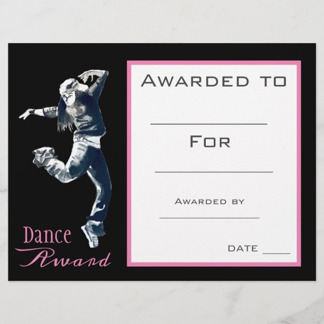 Dance Award Flickan hip hop dancer (Framsida)