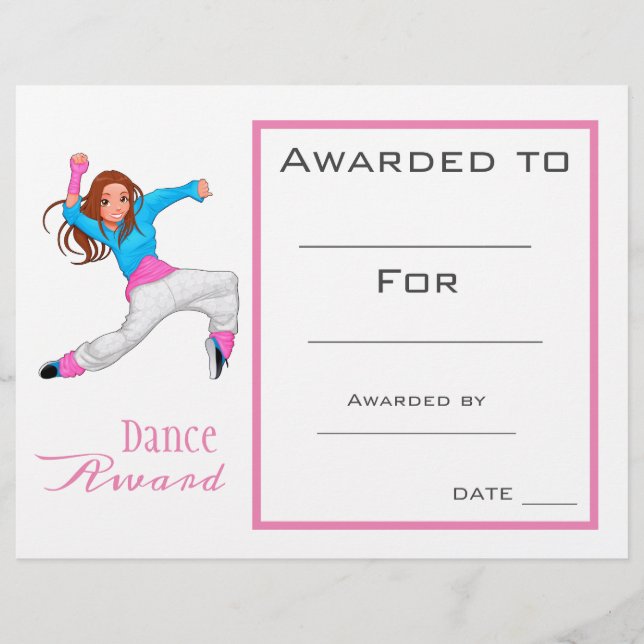 Dance Award Flickan hip hop dancer (Framsida)
