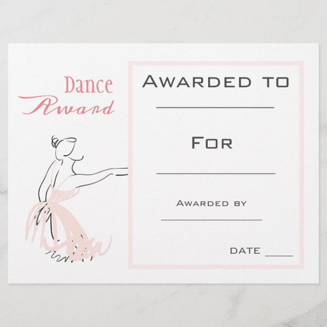 Dance Award girl ballet rosa dancer (Framsida)