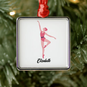 Dance ballerina-anpassning julgransprydnad metall