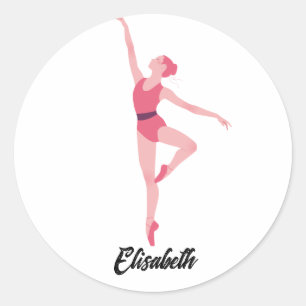 Dance ballerina-anpassning runt klistermärke