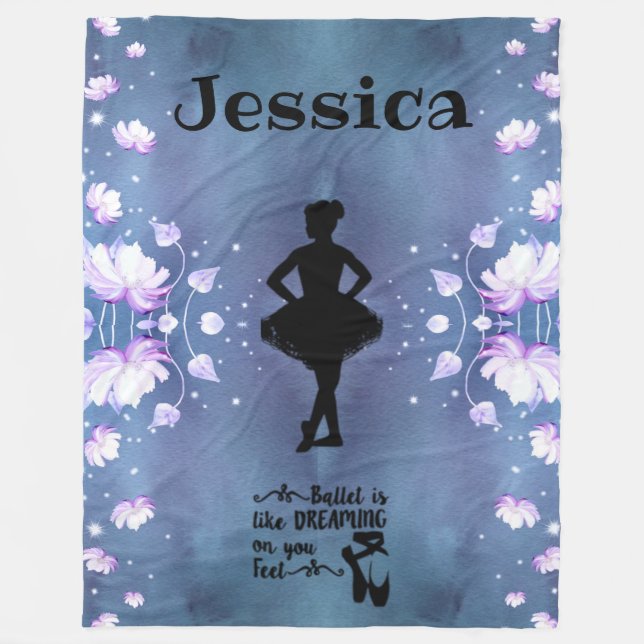 Dance Ballerina Dreaming Fleece Blanket (Framsidan)