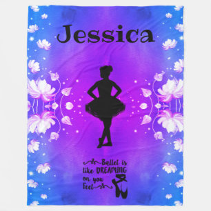 Dance Ballerina Dreaming Fleece Blanket