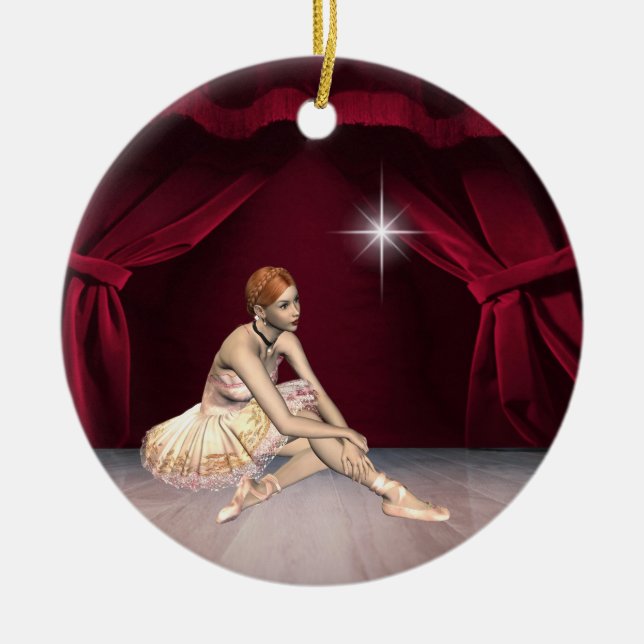 Dance Ballerina Julgransprydnad Keramik (Framsidan)