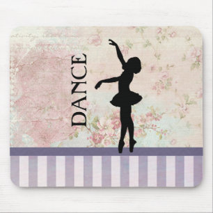 Dance - Ballerina Silhouette på Vintagens bakgrund Musmatta
