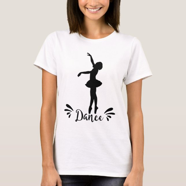 Dance - Ballerina Silhouette Tee Shirt (Framsida)