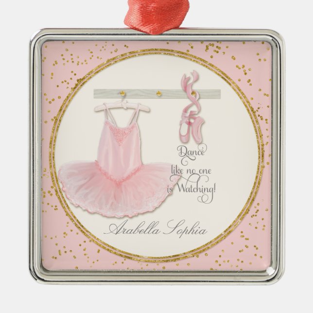 Dance Ballet Ballerina Tutu Personlig Girl Julgransprydnad Metall (Framsidan)