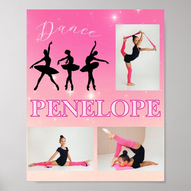 Dance Ballet Rosa Gradient 3 Photo Personlig Poster (Framsidan)