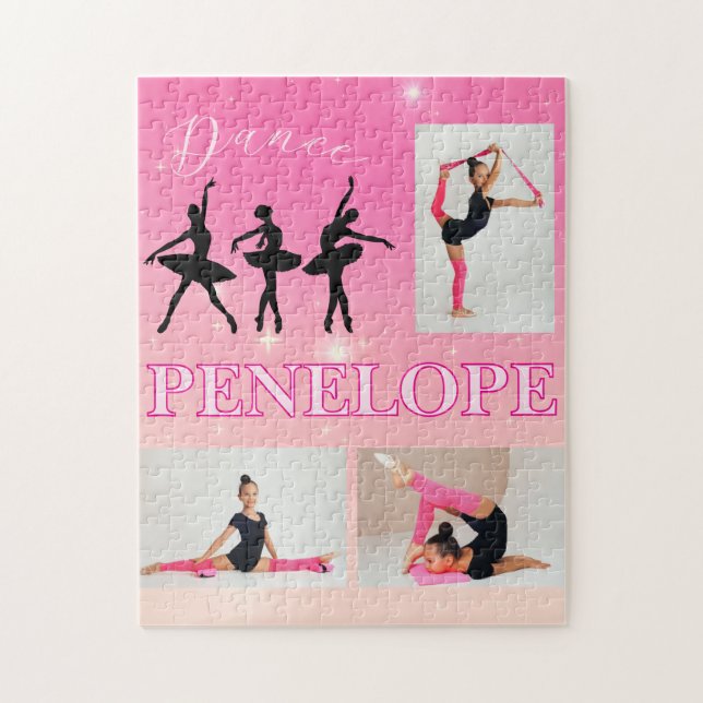 Dance Ballet Rosa Gradient 3 Photo Personlig Pussel (Vertikal)