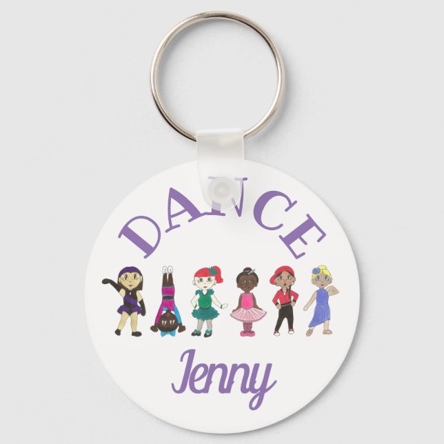 DANCE Ballet Tap Jazz Personlig Ballerina Gift Nyckelring (Framsida)