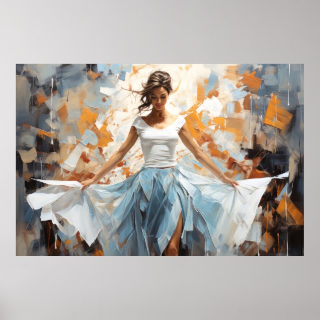 Dance Beauty Painting Abstrakt Art Decor Poster (Framsidan)