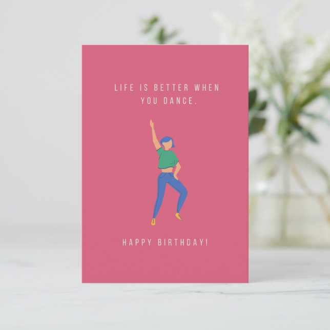 Dance Birthday Card (Stående Fram)