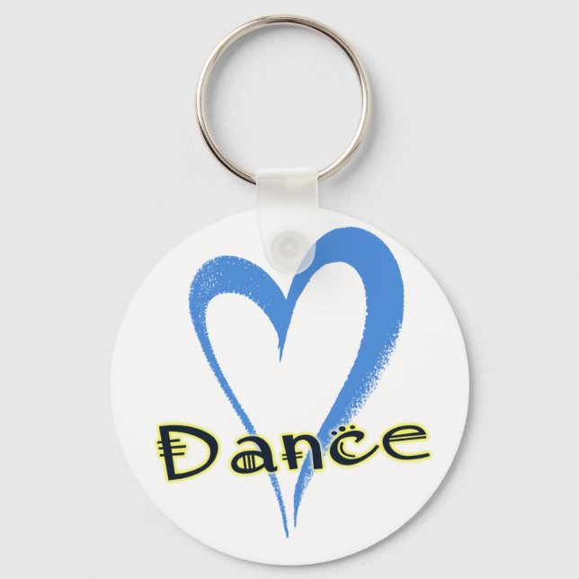 Dance Blue hjärta Nyckelring (Framsida)