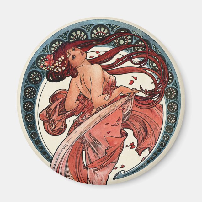 Dance by Alfons Mucha 1898 Magnet (Framsidan)