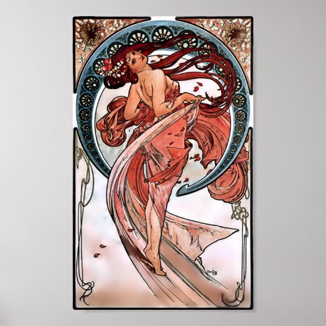 Dance by Alfons Mucha 1898 Poster (Framsidan)
