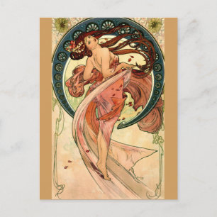 Dance by Alfons Mucha - Art nouveau Vykort