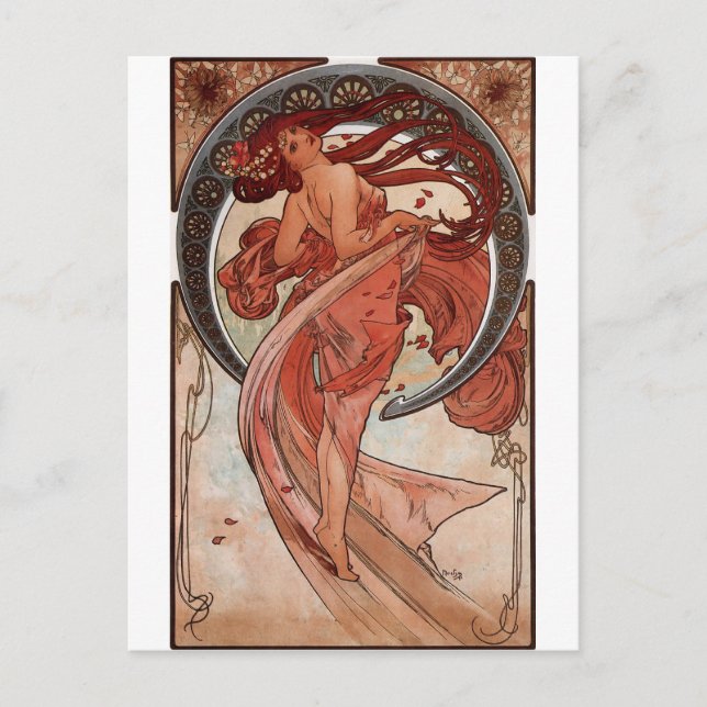 Dance by Alphons Mucha Vykort (Framsida)