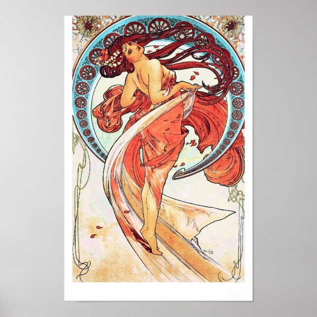 Dance by Alphonse Mucha Poster (Framsidan)