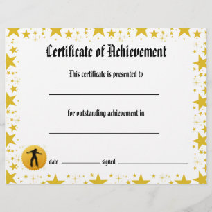 Dance Certificate of Achievement - Stars Jazz Reklamblad