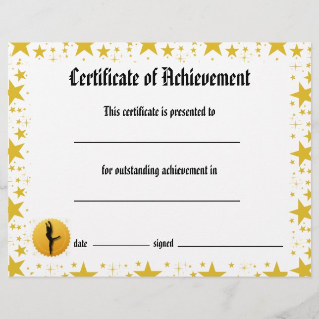 Dance Certificate of Achievement - Stars Lyrical (Framsida)