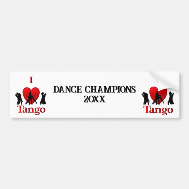 Dance Champions Tango Bumper Sticker Bildekal (Framsidan)