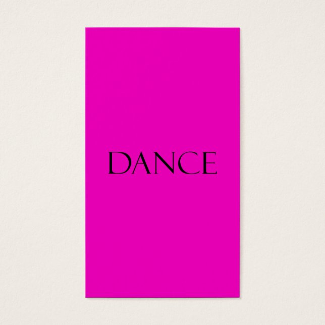 Dance citerar Shock rosa inspirationsindikerande d Visitkort (Framsidan)