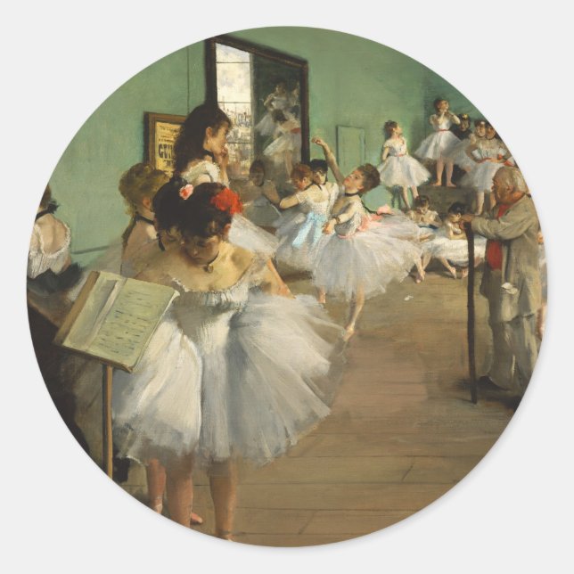 Dance Class | Edgar Degas Runt Klistermärke (Framsida)