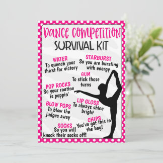 Dance Competition Survival Kit Inbjudningar