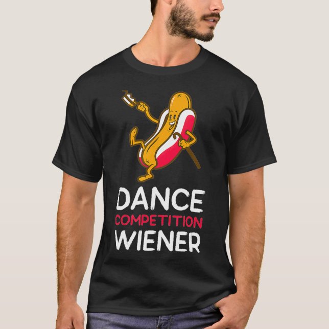 Dance Competition Wiener Funny Hett Dancing Hund T Shirt (Framsida)