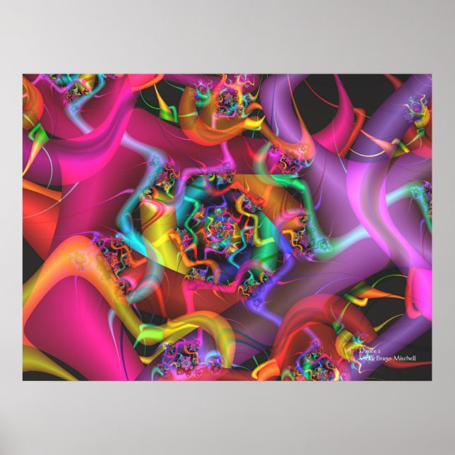 Dance Coola Cute Abstrakt Fine Art Fractal Poster (Framsidan)
