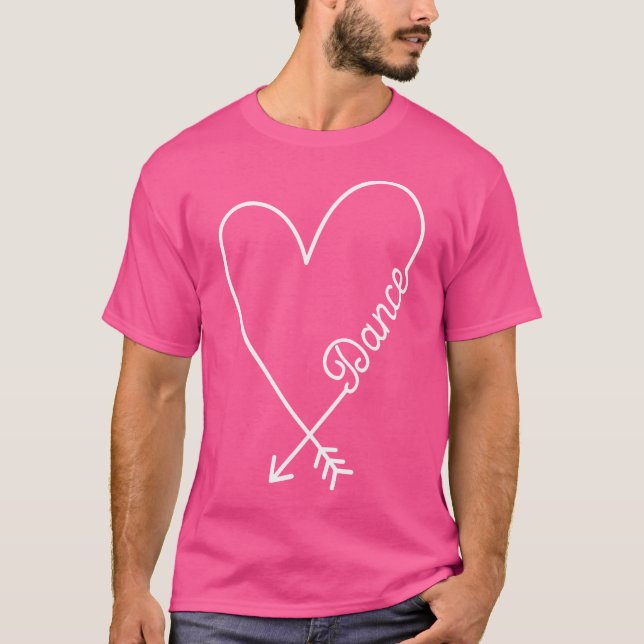 Dance Cute Graphic Heart Kärlek T Shirt (Framsida)