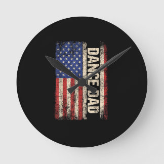 Dance Dad US American Flag Shirt Dancer Dancing Fa Rund Klocka